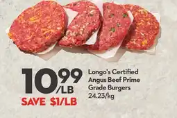 Longo's Longo's Certified Angus Beef Prime Grade Burgers offer