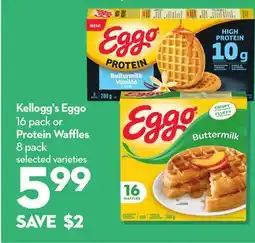 Longo's Kellogg's Eggo 16 pack or Protein Waffles 8 pack offer