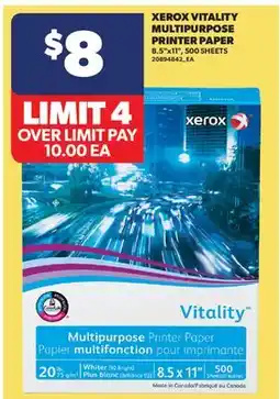 Real Canadian Superstore XEROX VITALITY MULTIPURPOSE PRINTER PAPER, 8.5x11, 500 SHEETS offer