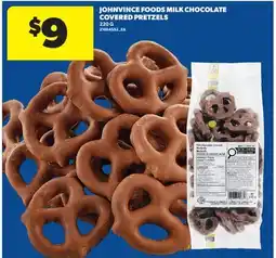 Real Canadian Superstore JOHNVINCE FOODS MILK CHOCOLATE COVERED PRETZELS offer