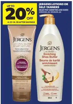 Real Canadian Superstore JERGENS LOTIONS OR SELF-TANNERS offer