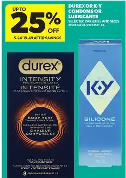 Real Canadian Superstore DUREX OR K-Y CONDOMS OR LUBRICANTS offer