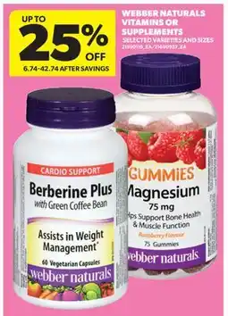 Real Canadian Superstore WEBBER NATURALS VITAMINS OR SUPPLEMENTS offer