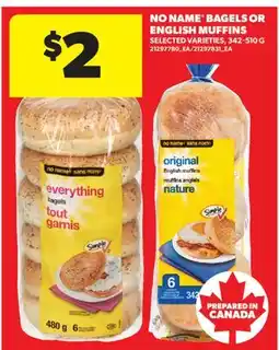 Real Canadian Superstore NO NAME BAGELS OR ENGLISH MUFFINS offer