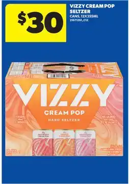 Real Canadian Superstore VIZZY CREAM POP SELTZER CANS offer