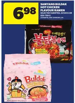 Real Canadian Superstore SAMYANG BULDAK HOT CHICKEN FLAVOUR RAMEN, 5X140 G OR offer