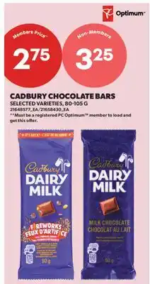 Real Canadian Superstore CADBURY CHOCOLATE BARS offer