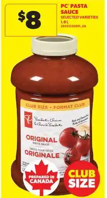 Real Canadian Superstore PC PASTA SAUCE offer