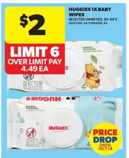 Real Canadian Superstore HUGGIES 1X BABY WIPES, 56-64'S offer