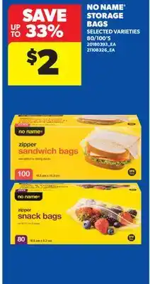 Real Canadian Superstore NO NAME STORAGE BAGS, 80/100'S offer