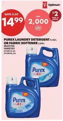 Real Canadian Superstore PUREX LAUNDRY DETERGENT, 4.42 L OR FABRIC SOFTENER, 3.64 L offer