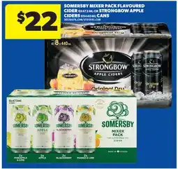 Real Canadian Superstore SOMERSBY MIXER PACK FLAVOURED CIDER, 8X473 ML OR STRONGBOW APPLE CIDERS, 8X440 ML CANS offer