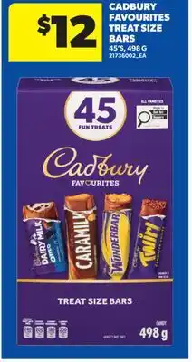 Real Canadian Superstore CADBURY FAVOURITES TREAT SIZE BARS, 45'S offer