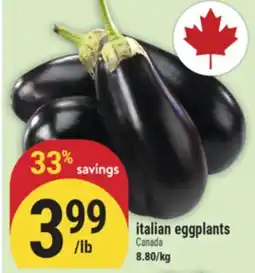 Marché Adonis italian eggplants offer
