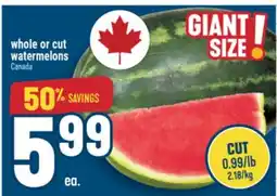 Marché Adonis whole or cut watermelons offer