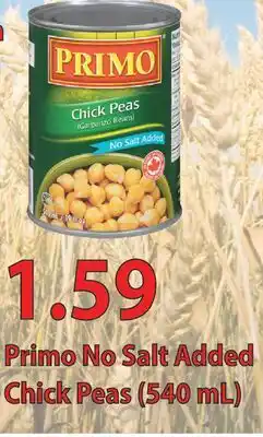 Fortinos PRIMO NO SALT ADDED CHICK PEAS, (540 ML) offer