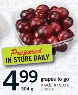 Fortinos GRAPES TO GO offer