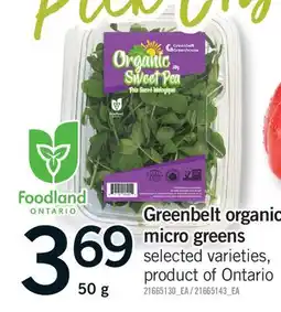 Fortinos GREENBELT ORGANIC MICRO GREENS offer