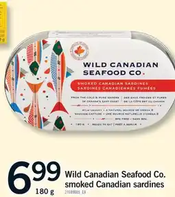 Fortinos WILD CANADIAN SEAFOOD CO. SMOKED CANADIAN SARDINES offer