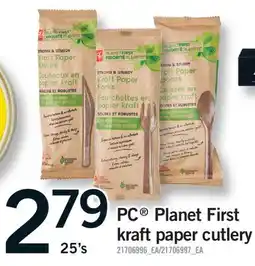 Fortinos PC PLANET FIRST KRAFT PAPER CUTLERY, 25'S offer