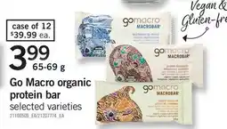 Fortinos GO MACRO ORGANIC PROTEIN BAR offer