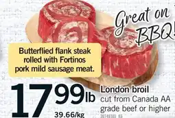 Fortinos LONDON BROIL offer