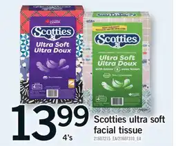 Fortinos SCOTTIES ULTRA SOFT FACIAL TISSUE, 4'S offer