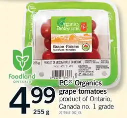 Fortinos PC ORGANICS GRAPE TOMATOES offer