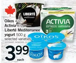 Fortinos OIKOS, 4'S, ACTIVIA, 8'S OR LIBERTÉ MEDITERRANEE YOGURT offer