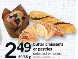 Fortinos BUTTER CROISSANTS OR PASTRIES, 50/65 G offer