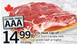 Fortinos RIB STEAK CAP-OFF offer