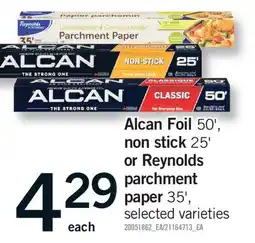 Fortinos ALCAN FOIL 50', NON STICK 25' OR REYNOLDS PARCHMENT PAPER 35 offer