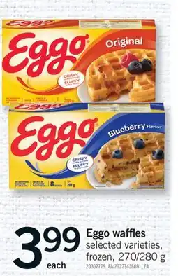 Fortinos EGGO WAFFLES, 270/280 G offer