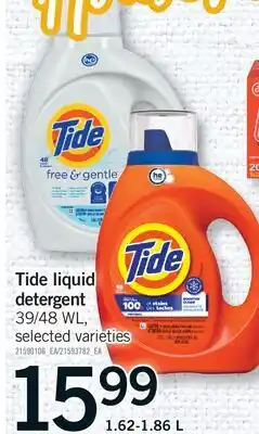 Fortinos TIDE LIQUID DETERGENT 39/48 WL offer