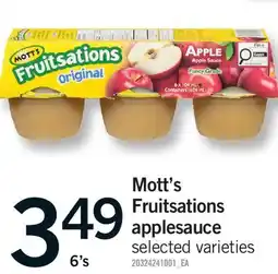 Fortinos MOTT'S FRUITSATIONS APPLESAUCE, 6'S offer