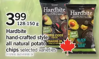 Fortinos HARDBITE HAND-CRAFTED STYLE ALL NATURAL POTATO CHIPS offer