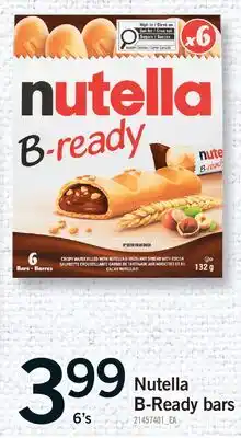 Fortinos NUTELLA B-READY BARS, 6'S offer