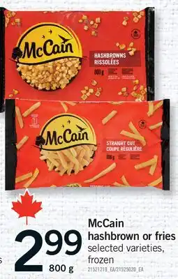 Fortinos MCCAIN HASHBROWN OR FRIES offer
