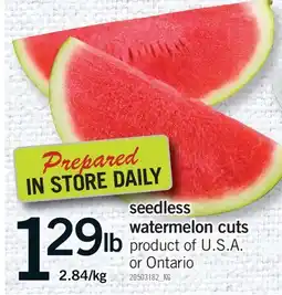Fortinos SEEDLESS WATERMELON CUTS offer