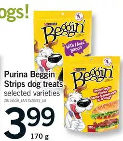 Fortinos PURINA BEGGIN STRIPS DOG TREATS offer
