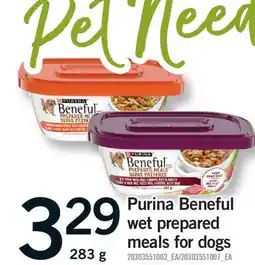 Fortinos PURINA BENEFUL WET PREPARED MEALS FOR DOGS offer
