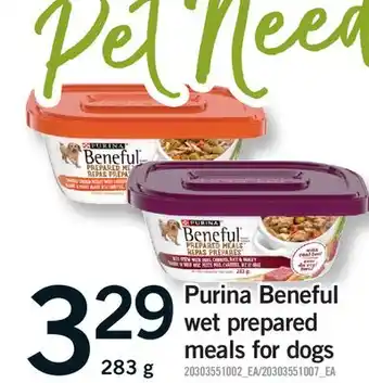 Fortinos PURINA BENEFUL WET PREPARED MEALS FOR DOGS offer