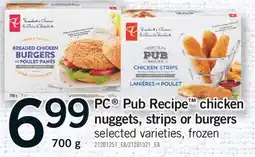 Fortinos PC PUB RECIPE CHICKEN NUGGETS, STRIPS OR BURGERS offer