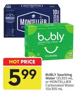 Sobeys Sparkling Water 12x355 mL or Carbonated Water 10x355 mL offer