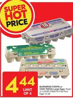 Sobeys Large Eggs or COMPLIMENTS Free Run Eggs offer