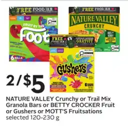 Sobeys Crunchy or Trail Mix Granola Bars or Fruit or Fruitsations offer