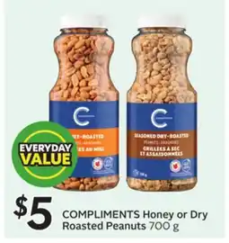 Sobeys COMPLIMENTS Honey or Dry Roasted Peanuts offer