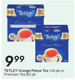 Sobeys TETLEY Orange Pekoe Tea 144 pk or Premium Tea 80 pk offer