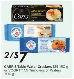 Sobeys CARR'S Table Water Crackers 125-150 g or VOORTMAN Turnovers or Wafers 300 g offer