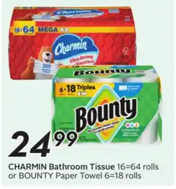 Sobeys Bathroom Tissue 16=64 rolls or Paper Towel 6=18 rolls offer